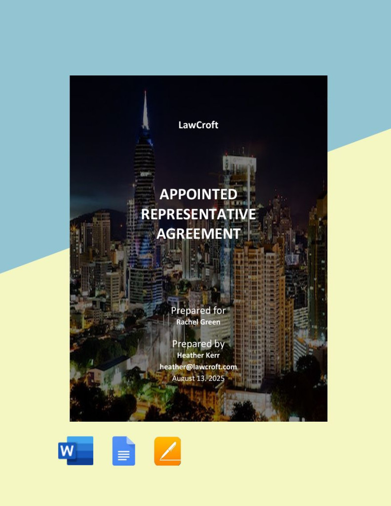 Appointed Representative Agreement Template in Word, Google Docs