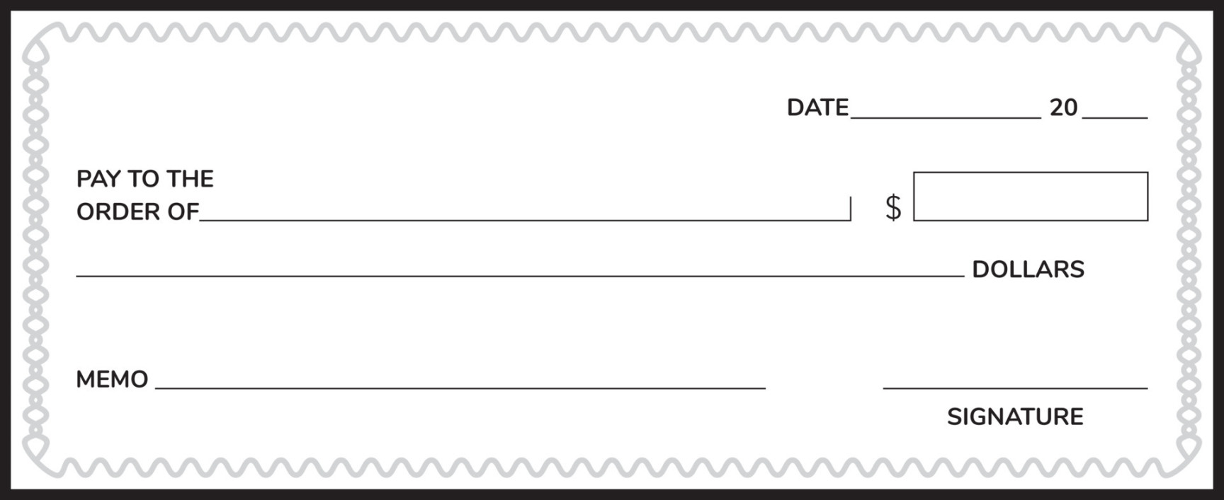 Bank check cheque template  Vector Art at Vecteezy