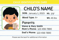 Child Identification Card Template