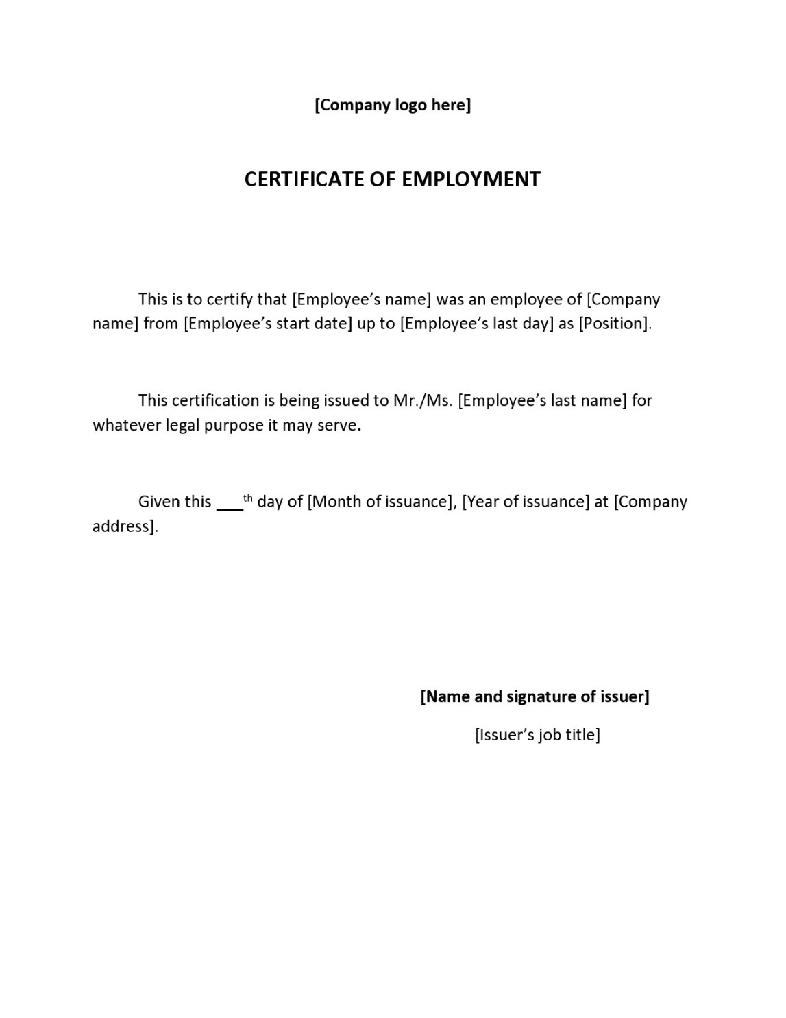 Best Certificate Of Employment Samples [Free] ᐅ TemplateLab