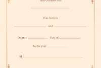 Official Birth Certificate Template