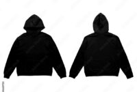 Blank Black Hoodie Template For Customization