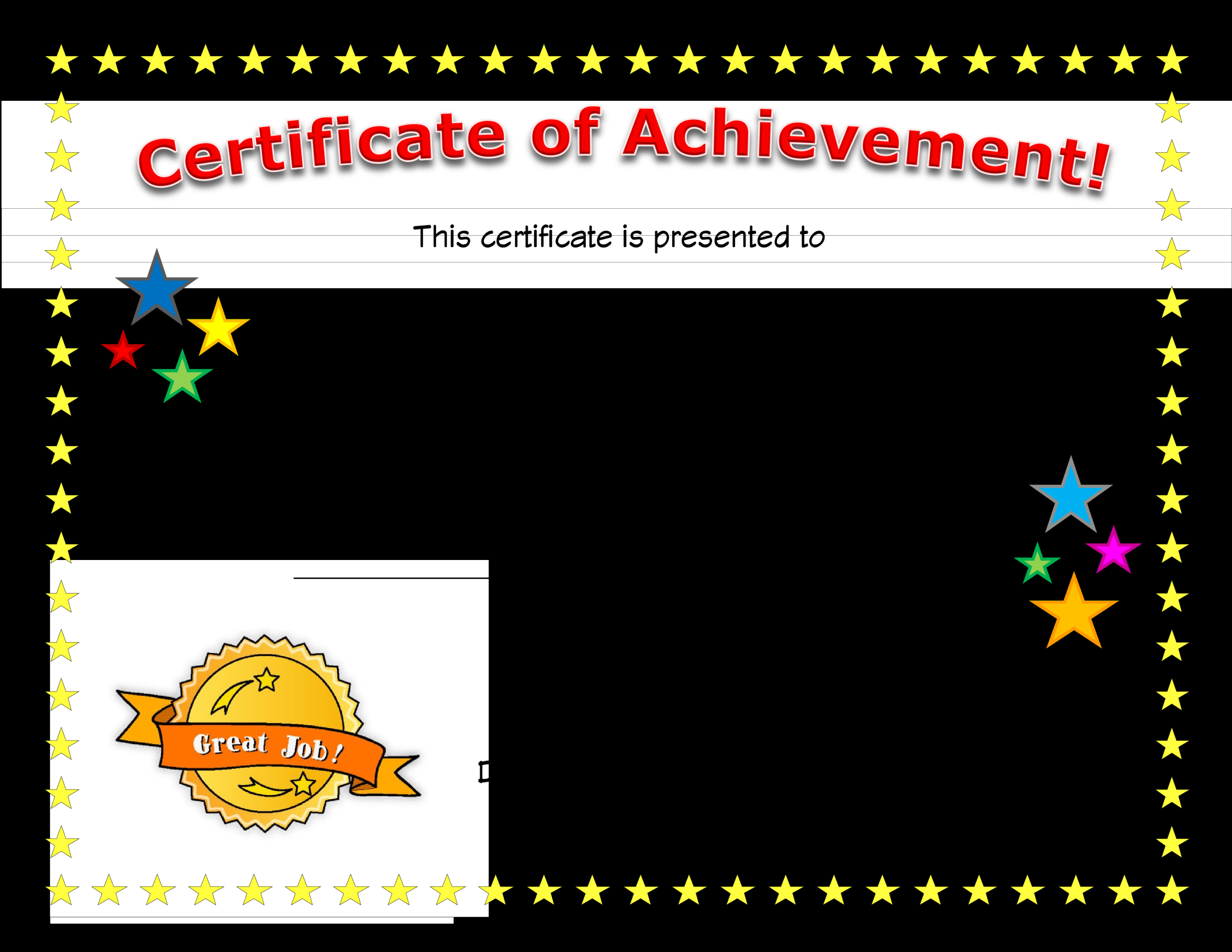 Blank Certificate Of Achievement  Templates at