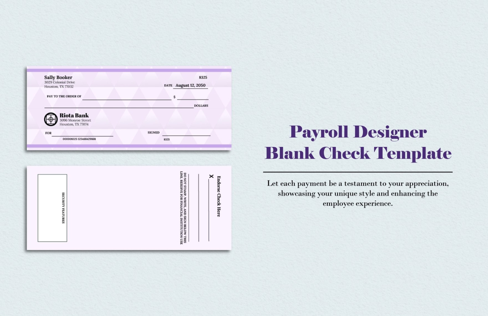 Blank Business Check Template Word - Sample Template Ideas