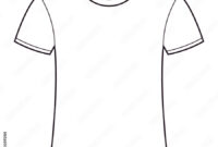 Outline Template For Blank T-Shirt Design