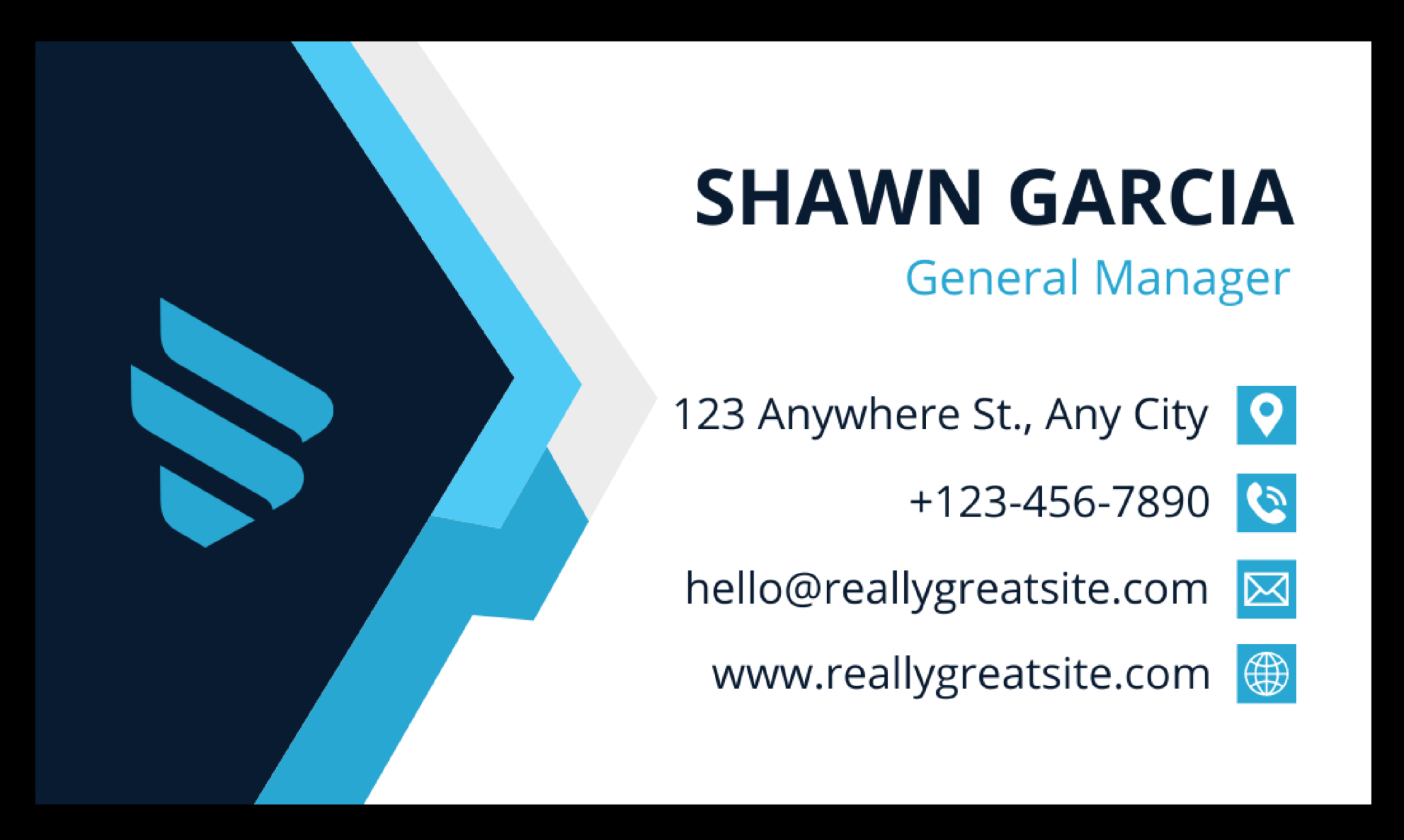 Blue Generic - Business Card Template - One Side – Grafpros