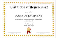 Certificate Of Achievement Template