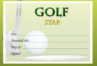 Golf Certificate Template: A Complimentary Design For Recognition