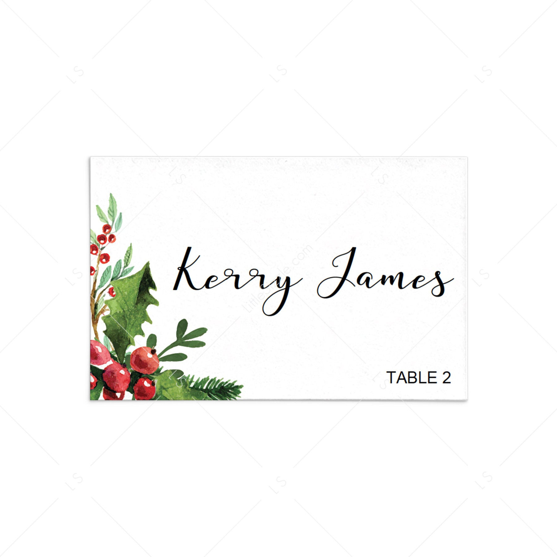 Christmas Table Decor printable Place Card Template  LittleSizzle