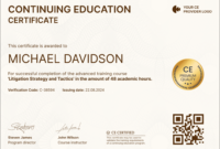 Continuing Education Certificate Template