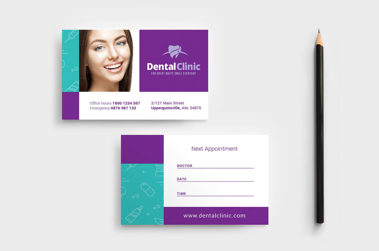 Dental Clinic Appointment Card Template in PSD, Ai & Vector - BrandPacks