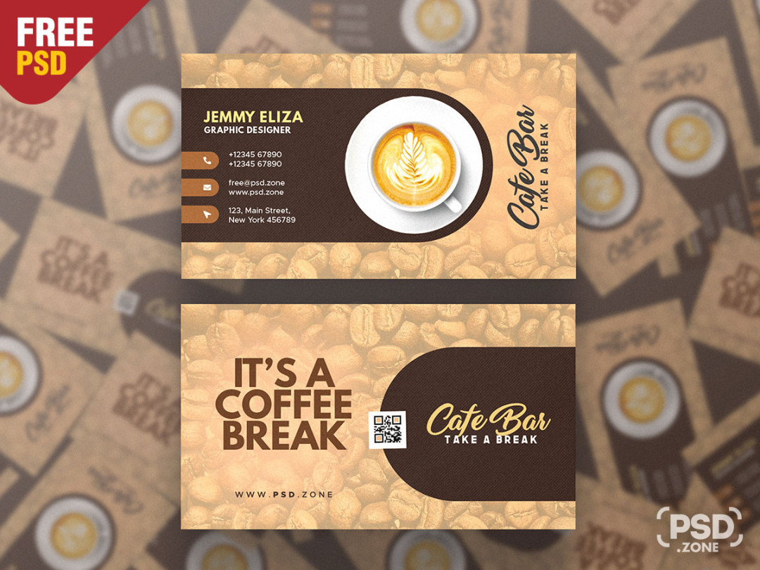 Designer Coffee Shop Business Card PSD - PSD Zone