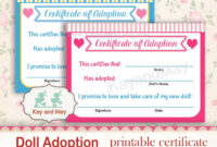 Toy Adoption Certificate Template