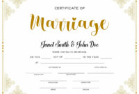 Blank Marriage Certificate Template For Official Use