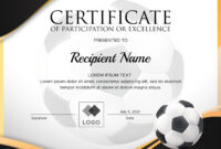 Soccer Excellence Award Certificate Template