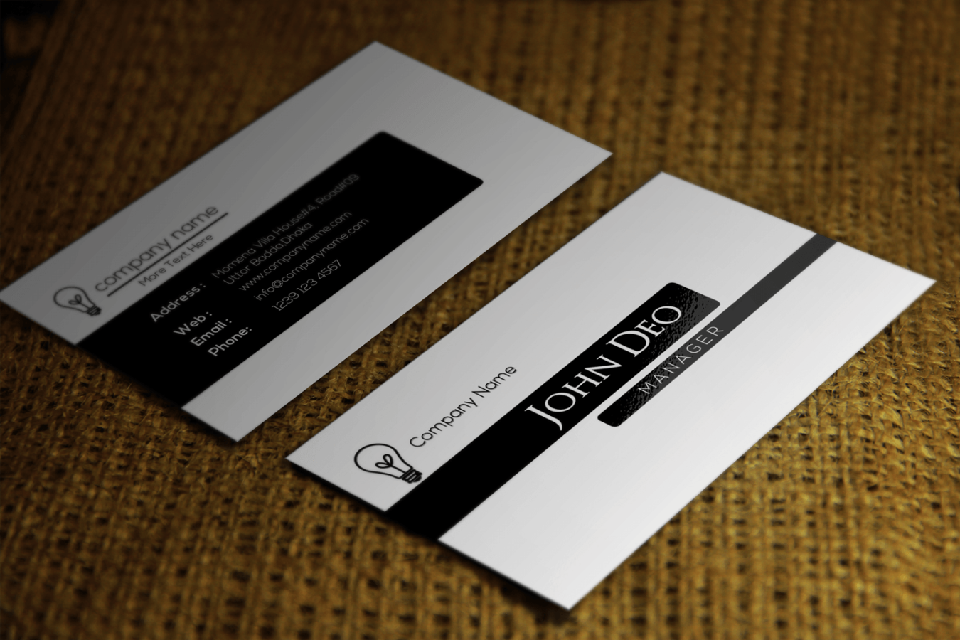 Free Black and White Business Card Template