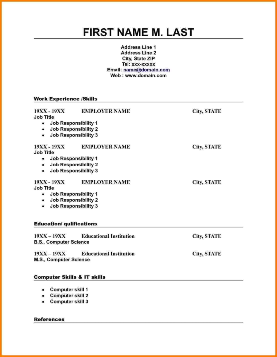 Free Blank Resume Templates Microsoft Word Unique Free Printable