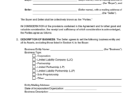 Offer To Purchase Business Agreement Template