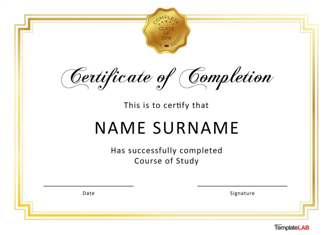 Free Certificate of Completion Templates [Word, PowerPoint]