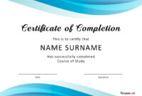 Certificate Of Completion Template: A Formal Word Document