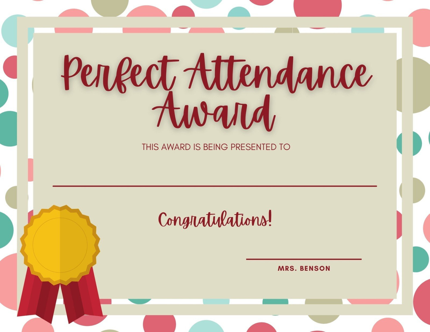 Free custom printable attendance certificate templates  Canva