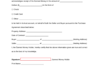 Earnest Money Deposit Agreement Template