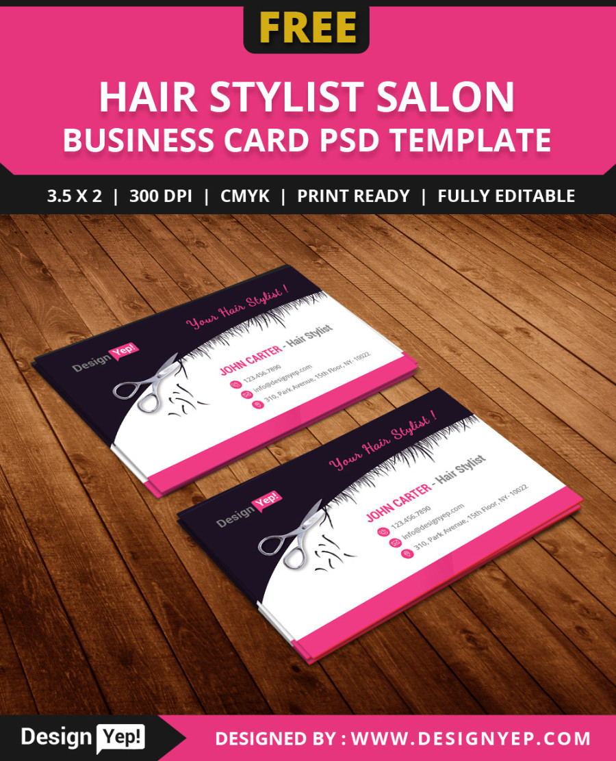 Free Hair Stylist Salon Business Card Template PSD :: Behance