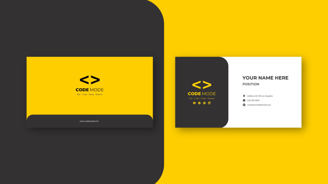 Free Modern Business Card Design PowerPoint & Google Slides