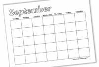 Blank Calendar Template For Children