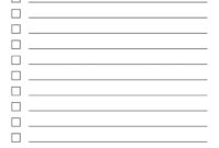 Blank Packing List Template For Organized Travel