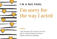 Formal Apology Card Template