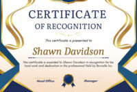 Formal Recognition Certificate Template