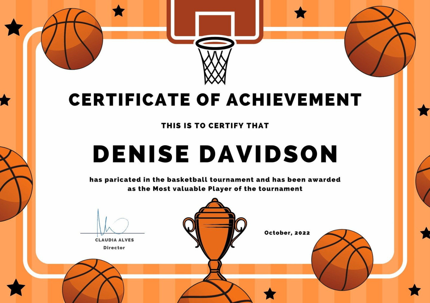 Free printable, customizable sport certificate templates  Canva