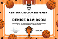 Basketball Camp Participation Certificate