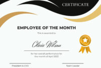 Employee Of The Month Certificate Templates: A Formal Recognition Of Exceptional Performance