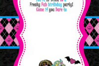 A Formal Birthday Card Template For Monster High Enthusiasts