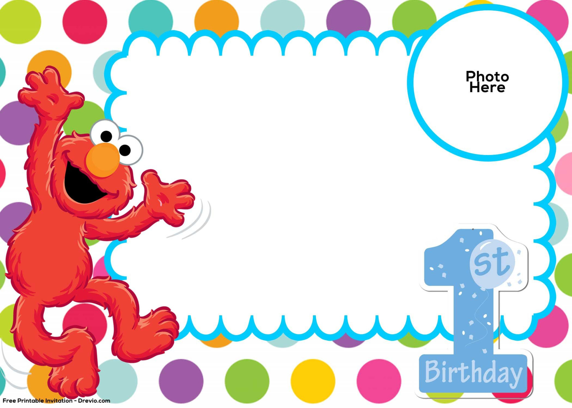 Free Sesame Street st Birthday Invitation Template