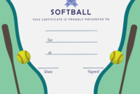 Free Softball Certificate Templates For Formal Recognition