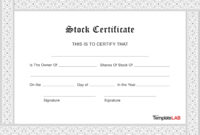 Shareholding Certificate Template