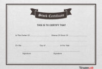 Blank Share Certificate Template: A Free, Customizable Document For Corporate Issuance