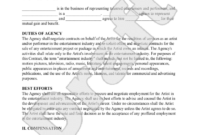 Talent Agency Agreement Template