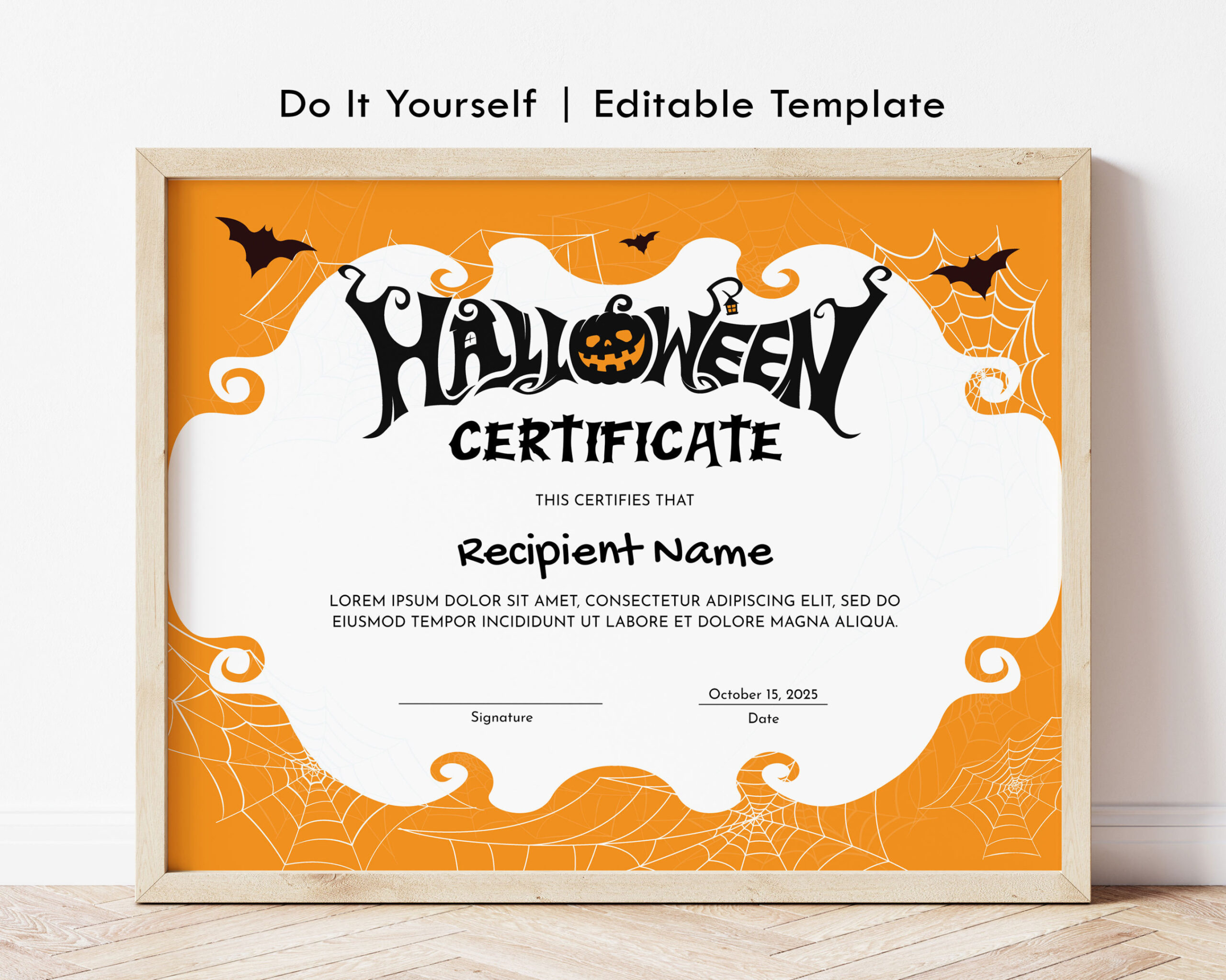 Halloween Achievement Certificate Template - Sample Template Ideas