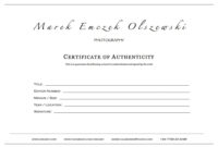 Photography Certificate Of Authenticity Template: A Formal Guide