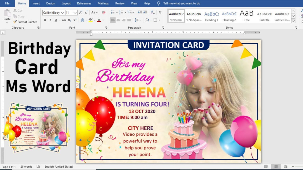 How to Make Birthday Card in Ms Word