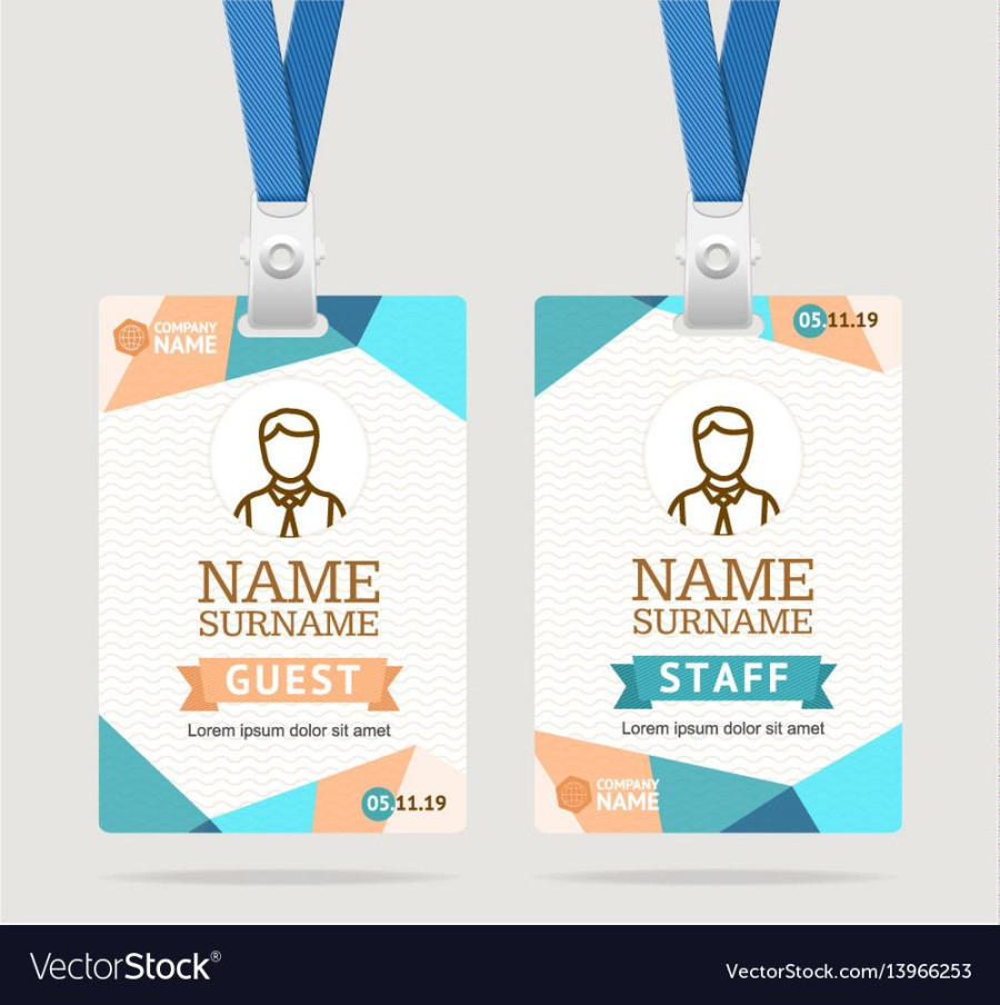 Id Card Template Plastic Badge for Conference Id Card Template