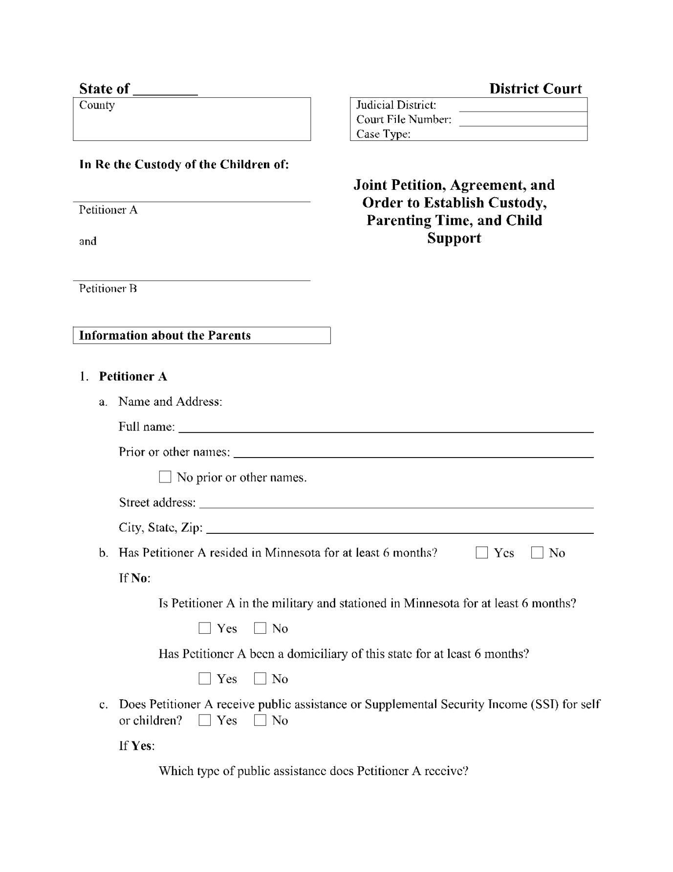 Joint Custody Agreement Template (% Free) - CocoSign