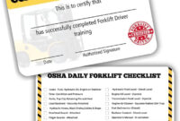 Forklift Operator Certification Card Template