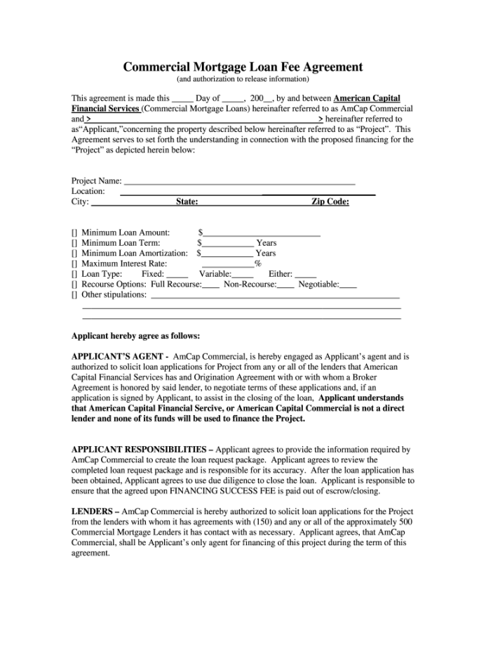 Loan Fee Agreement - Fill Online, Printable, Fillable, Blank