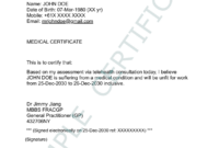 Australian Medical Certificate Template