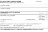 Electrical Installation Test Certificate Template